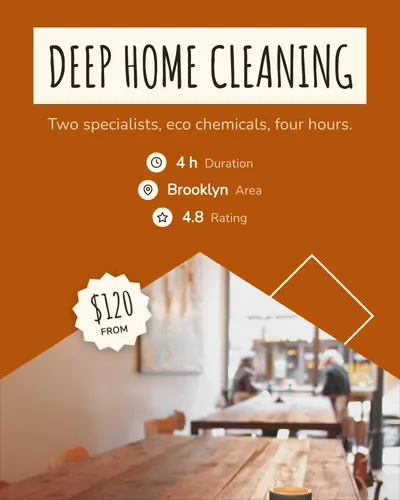 Card design diamond-edge-03 in the playful mood — sample card “Deep Home Cleaning”