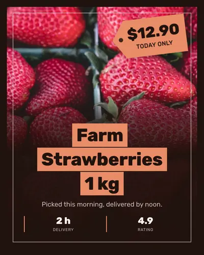 Farm Strawberries 1 kg